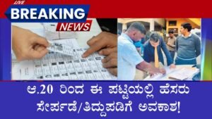 Allowance for additioncorrection of name in voter list